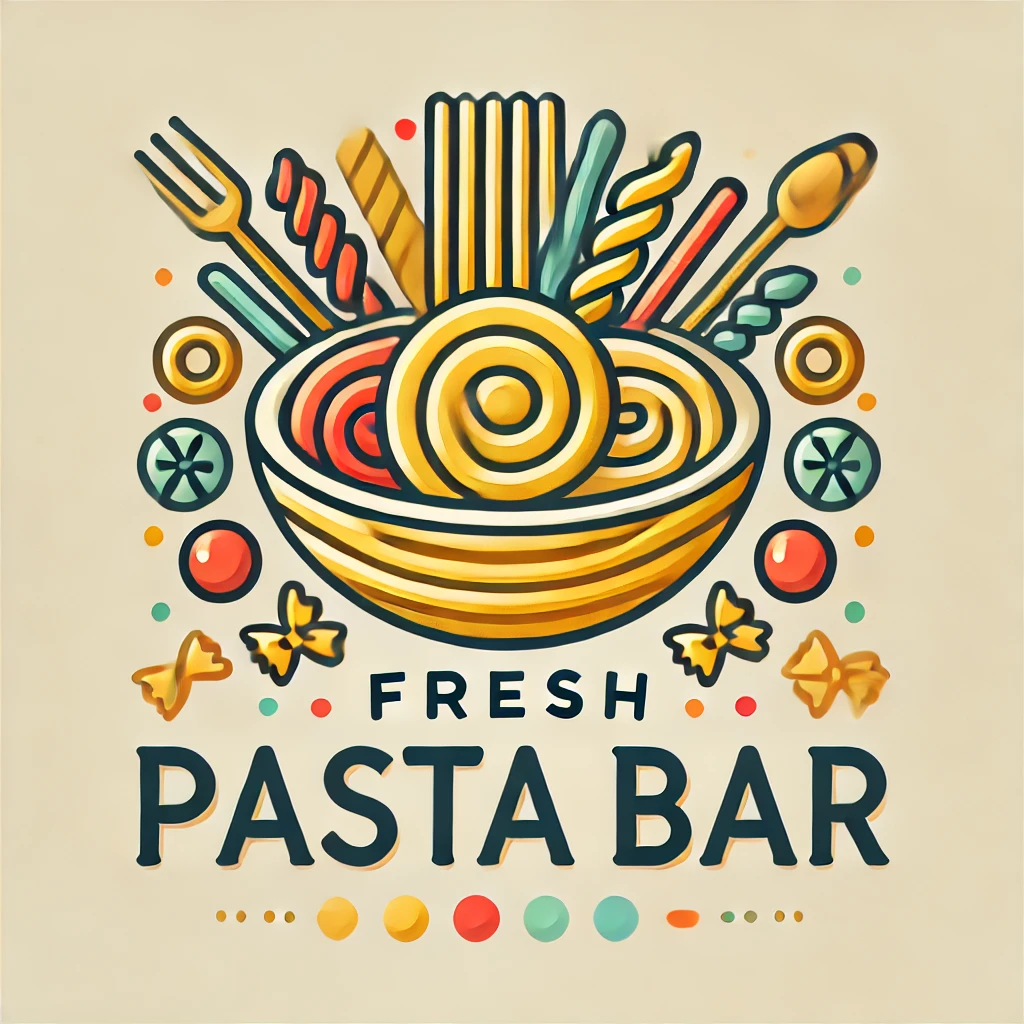 Fresh Pasta Bar Restaurant Concept Logo